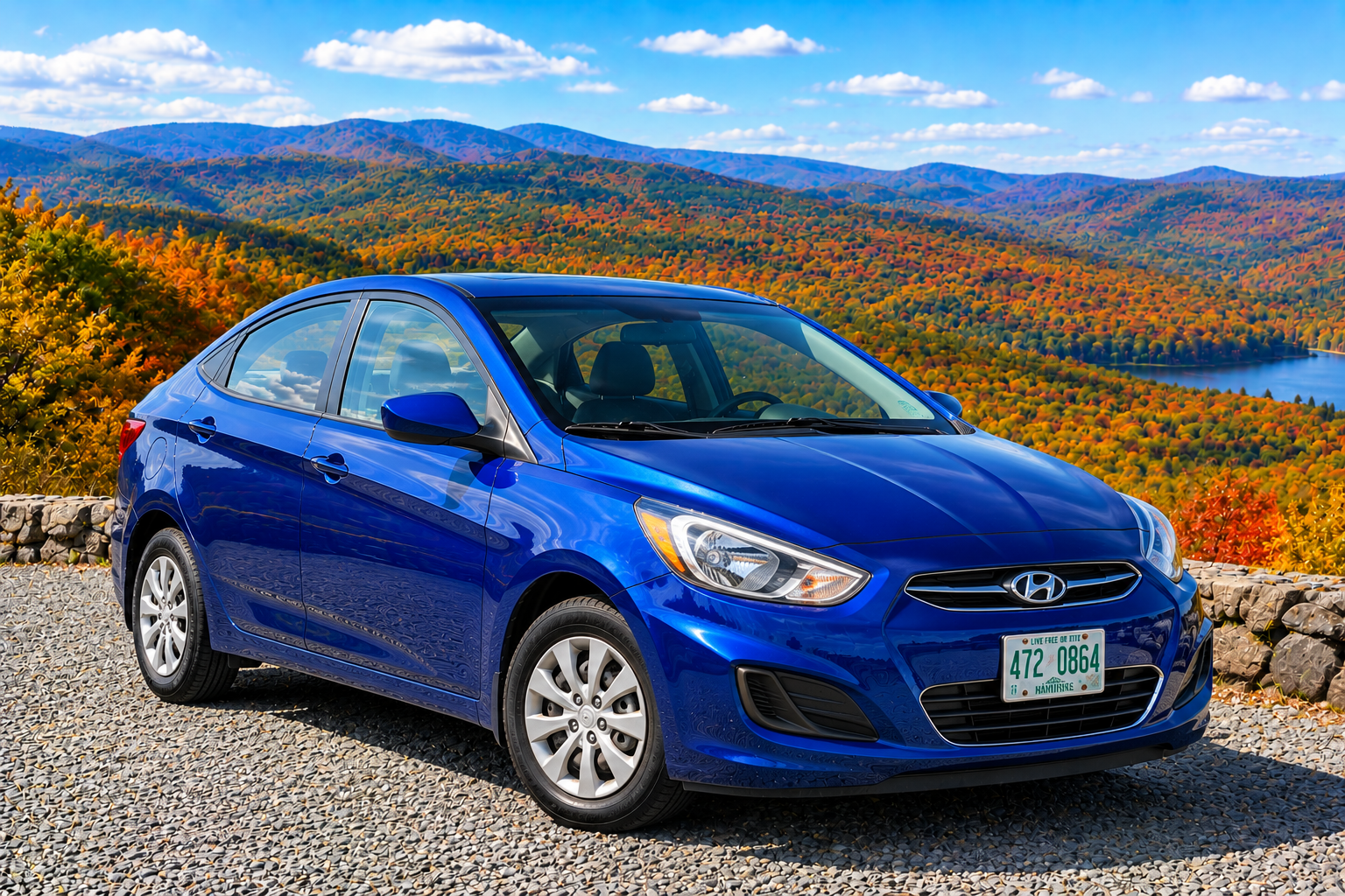 Blue Hyundai Accent