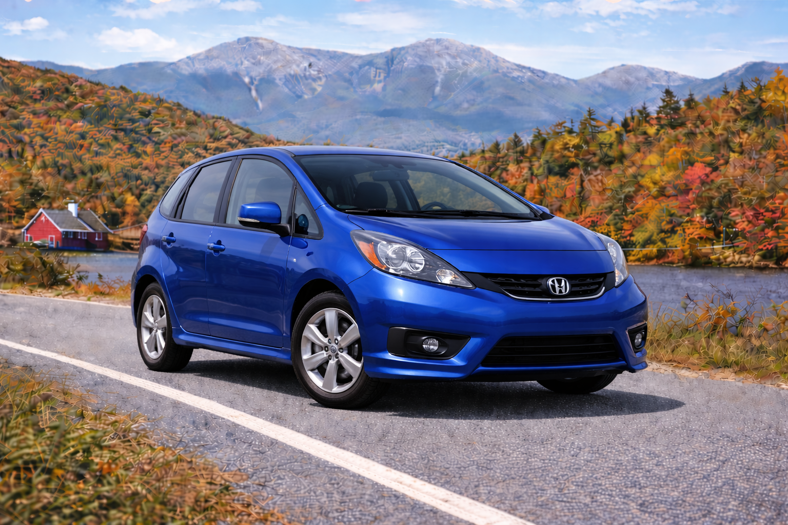 Blue Honda Fit